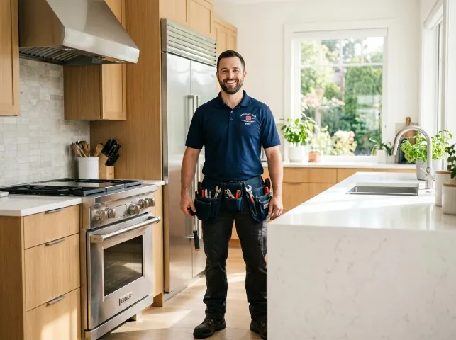 Appliance Repair Hero technician in a Alabaster, AL kitchen after an appliance repair